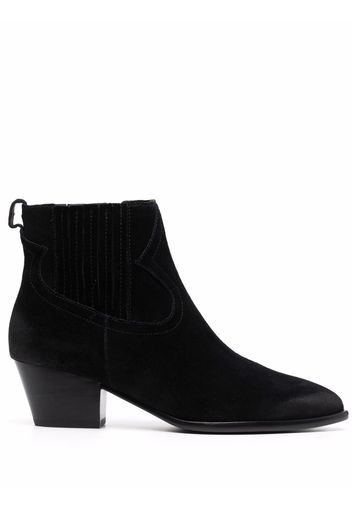 ASH Harper pointed-toe stacked-heel ankle boots - Nero