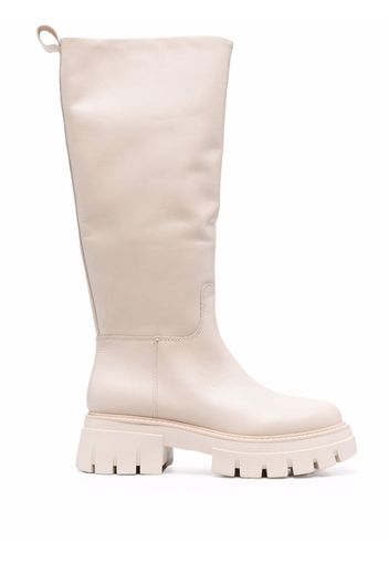 ASH Lucky knee-length leather boots - Bianco