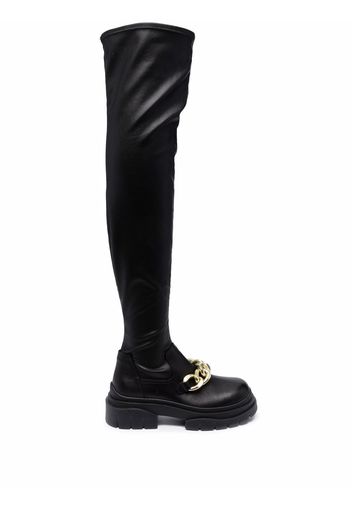 ASH chain-detail knee-high boots - Nero