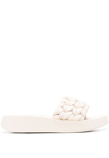 Ash braided band slides - Bianco