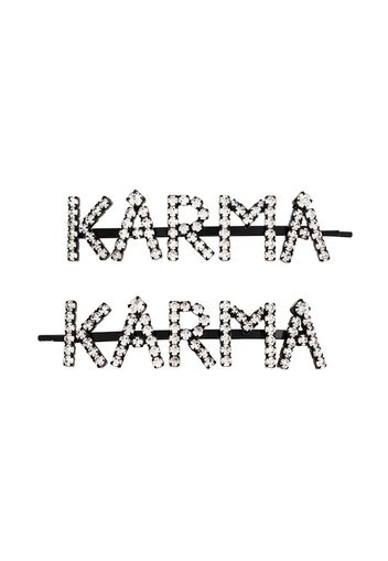 Karma crystal-embellished hair pins