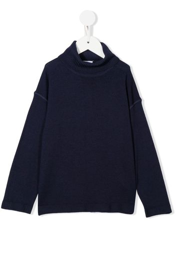 Aspesi Kids roll-neck pullover sweater - Blu
