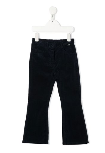 Aspesi Kids logo-patch straight-leg trousers - Blu