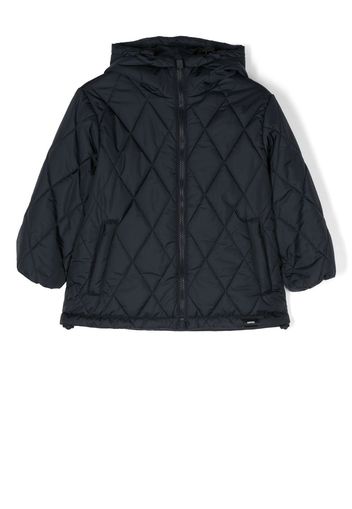 Aspesi Kids diamond-quilt hooded jacket - Blu