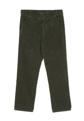 Aspesi Kids corduroy straight-leg trousers - Verde