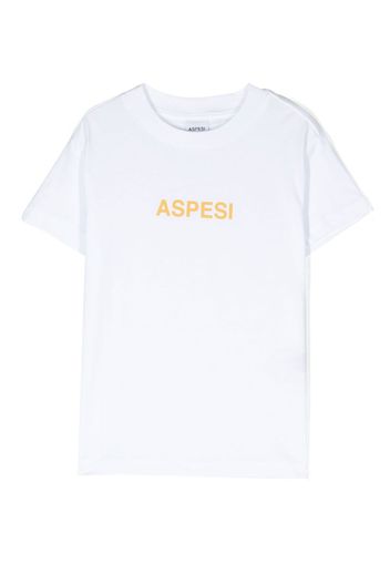 Aspesi Kids logo-print cotton T-shirt - Bianco