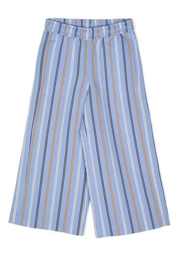 Aspesi Kids striped cotton casual maxi trousers - Blu