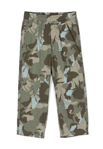 Aspesi Kids camouflage-print straight trousers - Verde