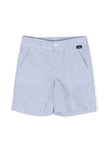 Aspesi Kids stripped stretch-cotton shorts - Blu