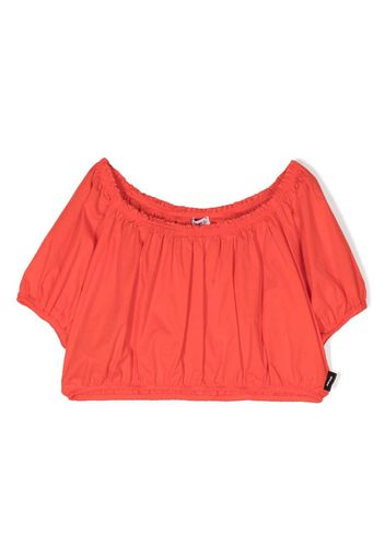 Aspesi Kids scoop-neck stretch-cotton blouse - Rosso