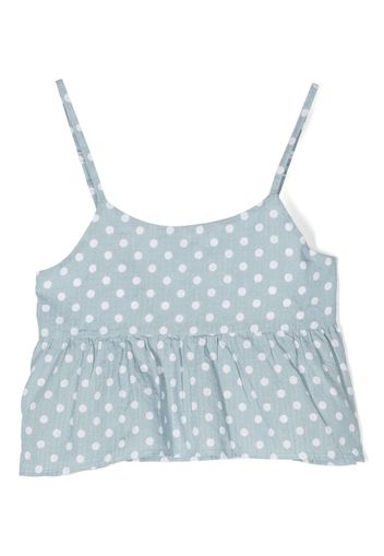 Aspesi Kids polka-dot cropped top - Blu