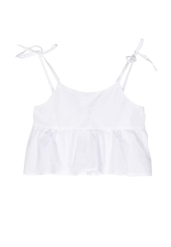 Aspesi Kids tie-shoulder peplum top - Bianco