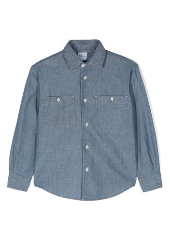 Aspesi Kids long-sleeve buttoned cotton shirt - Blu