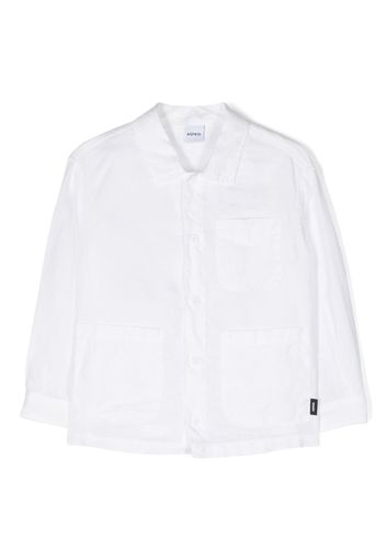 Aspesi Kids button-fastening linen shirt - Bianco