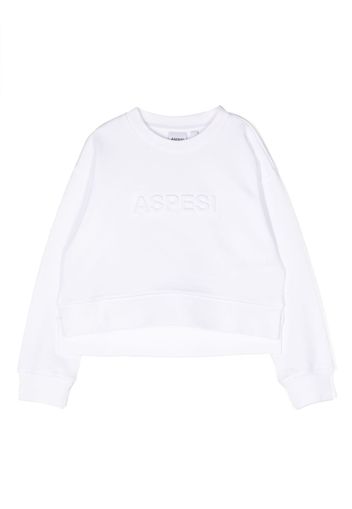 Aspesi Kids embossed-logo cotton T-shirt - Bianco