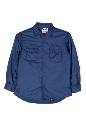 Aspesi Kids logo-patch shirt jacket - Blu