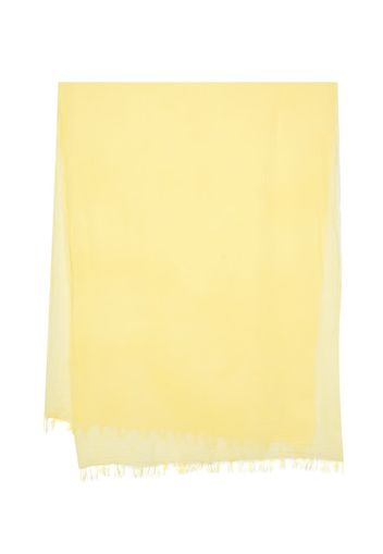 Aspesi Kids frayed-hem cotton scarf - Giallo