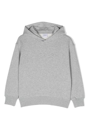 Aspesi Kids logo-embossed cotton hoodie - Grigio