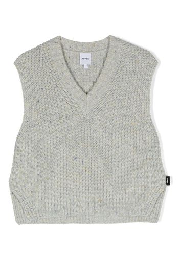 Aspesi Kids V-neck knitted vest - Grigio