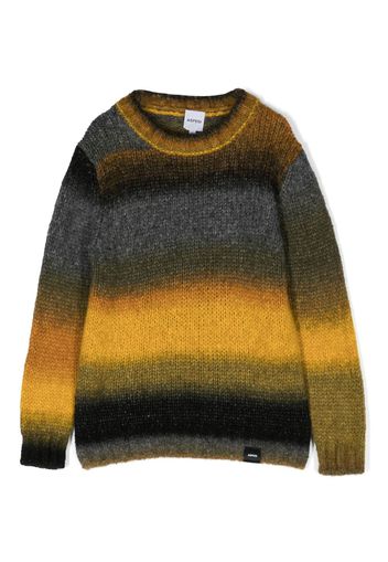 Aspesi Kids stripe-pattern crew-neck jumper - Arancione