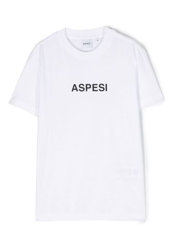 Aspesi Kids logo-print cotton T-shirt - Bianco