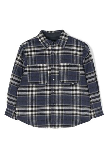 Aspesi Kids plaid-check pattern shirt jacket - Blu