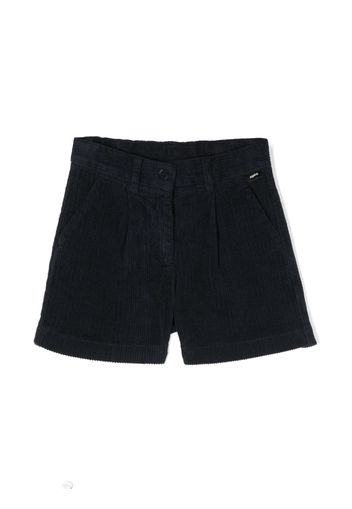 Aspesi Kids logo-patch corduroy bermuda shorts - Blu