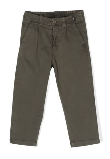 Aspesi Kids gabardine straight-leg trousers - Verde