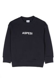Aspesi Kids logo-print cotton sweatshirt - Blu