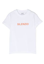 Aspesi Kids Silenzio slogan-print T-shirt - Bianco