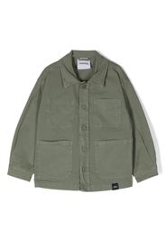 Aspesi Kids button-up stretch-cotton shirt - Verde