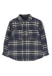 Aspesi Kids plaid-check pattern shirt jacket - Blu