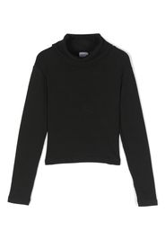 Aspesi Kids fine-ribbed roll-neck jumper - Nero