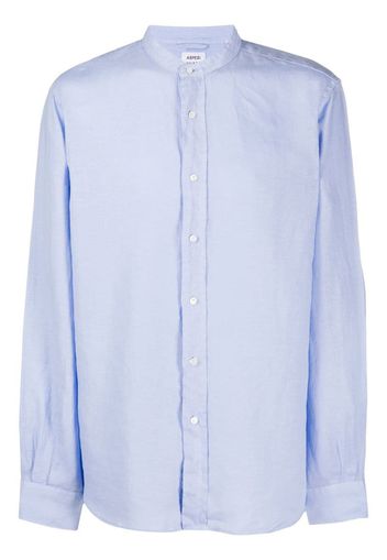 band collar linen shirt