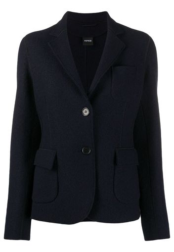 exposed-seam wool blazer