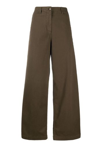 high waisted wide-leg trousers