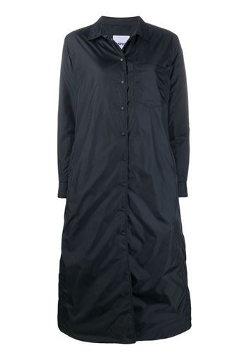 buttoned long raincoat