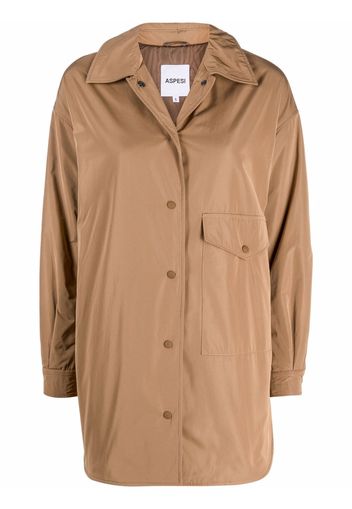 Aspesi press-stud fastening shirt coat - Marrone