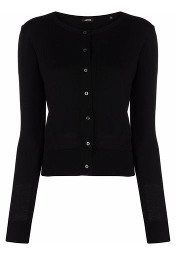 Aspesi round-neck wool cardigan - Nero