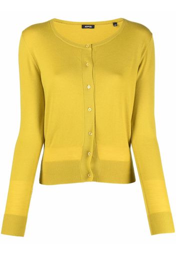 Aspesi round neck wool cardigan - Giallo