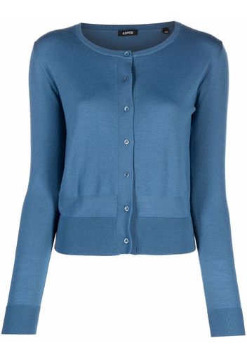 Aspesi round-neck wool cardigan - Blu