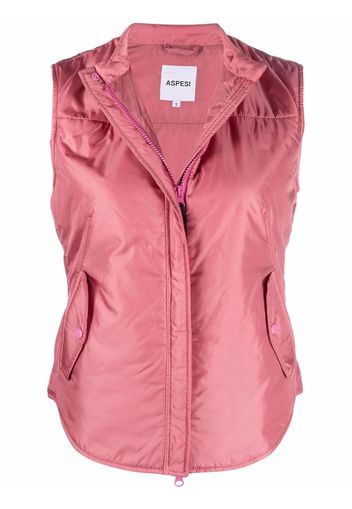 Aspesi Gilet imbottito con cappuccio - Rosa