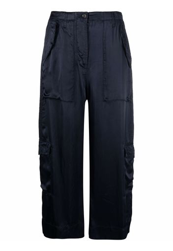 Aspesi Pantaloni crop a gamba ampia - Blu