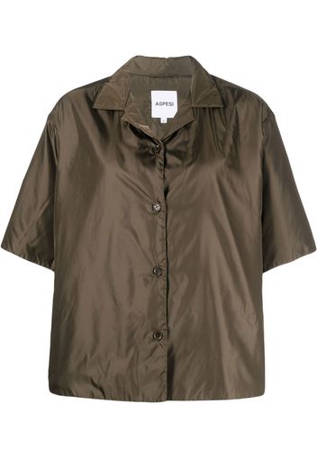 ASPESI short-sleeve satin shirt - Marrone