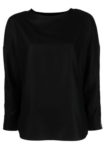 ASPESI wide-neck long-sleeved blouse - Nero