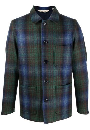 ASPESI plaid virgin-wool shirt jacket - Blu