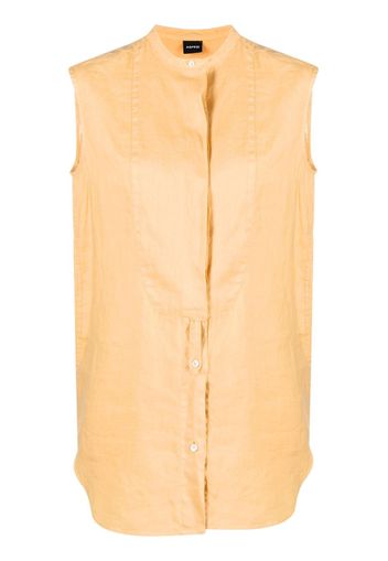 ASPESI sleeveless linen blouse - Arancione