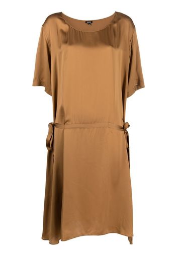 ASPESI drop waist satin finish dress - Marrone