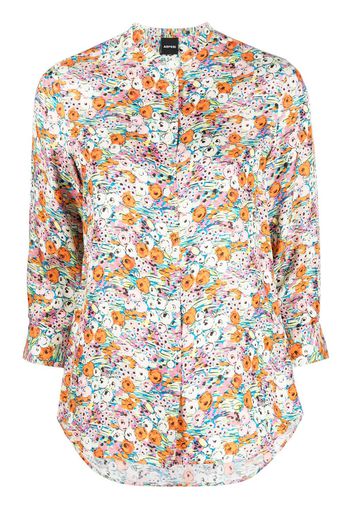 ASPESI floral-print silk-blend blouse - Rosa