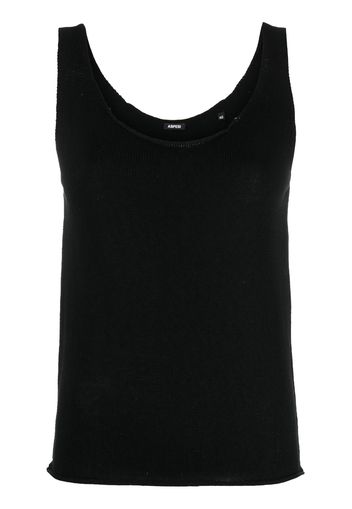 ASPESI scoop neck knitted vest top - Nero